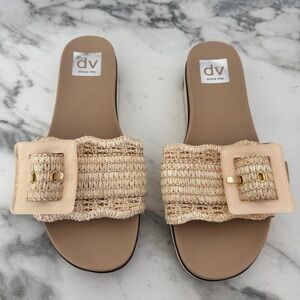 Dolce Vita Beige Woven Slide Sandals